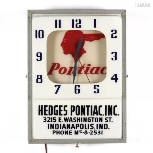 Pontiac Dealer's Electric Advertising Clock