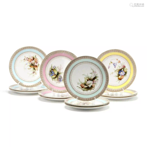 A Set of Twelve Royal Worcester Plates