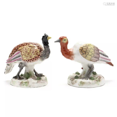 Two French Porcelain Birds