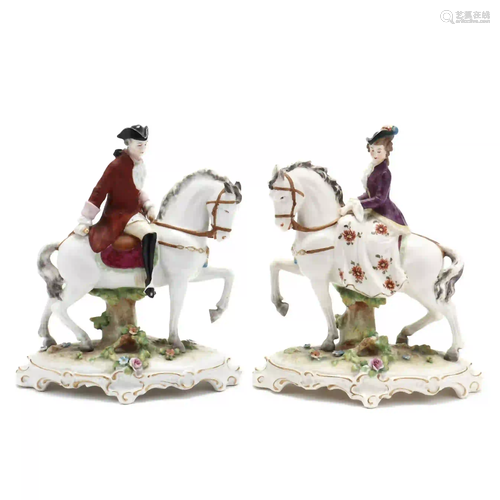 Two Porcelain Equestrian Figurines