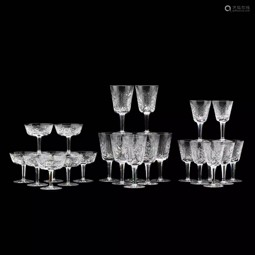 Twenty-Four Pieces of Clare Cut Waterford Stemware