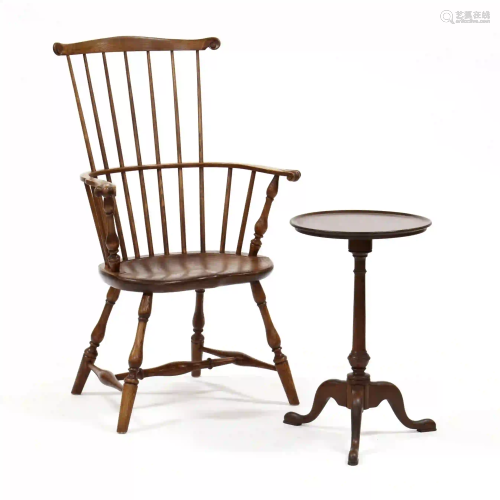 Windsor Armchair and Candlestand, Bartley Collection