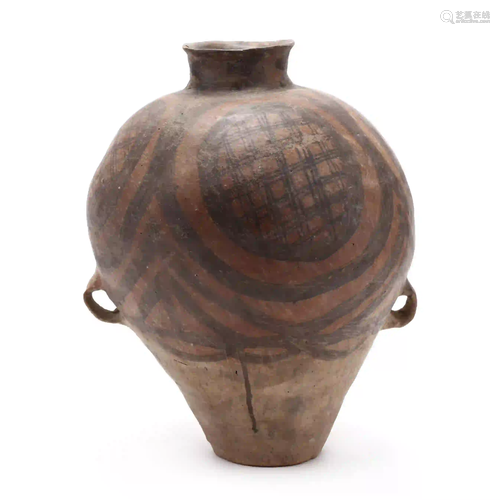 Chinese Neolithic Style Red Ware Two-Handled Jug