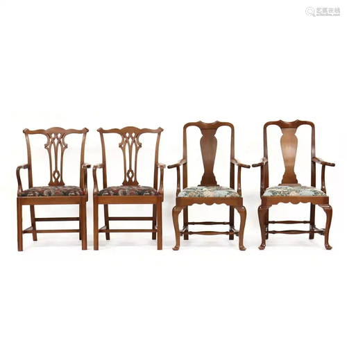 Two Pair of Arm Chairs, Bartley Collection