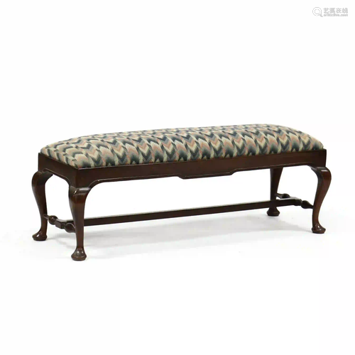 Queen Anne Style Mahogany Elongated Footstool