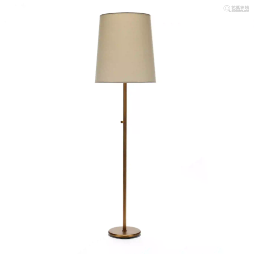 Contemporary Large Gilt Metal Floor Lamp