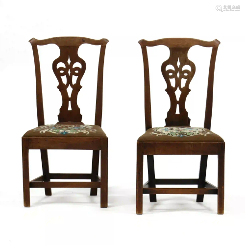 Pair of Chippendale Mahogany Side Chairs