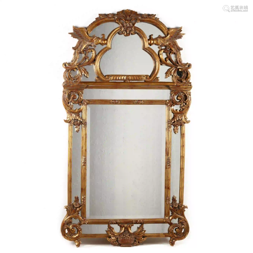 Large Italianate Carved and Gilt Mirror