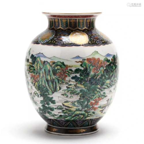 A Japanese Ko Kutani Porcelain Vase