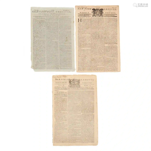 Three 18th Century American Newspapers