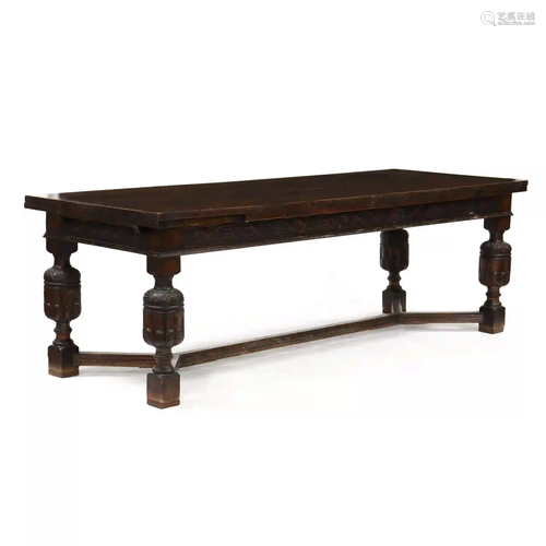 Jacobean Style Oak Draw Leaf Dining Table