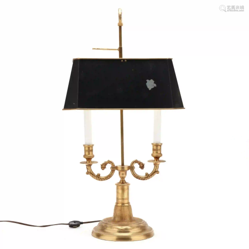 French Brass Bouillotte Table Lamp