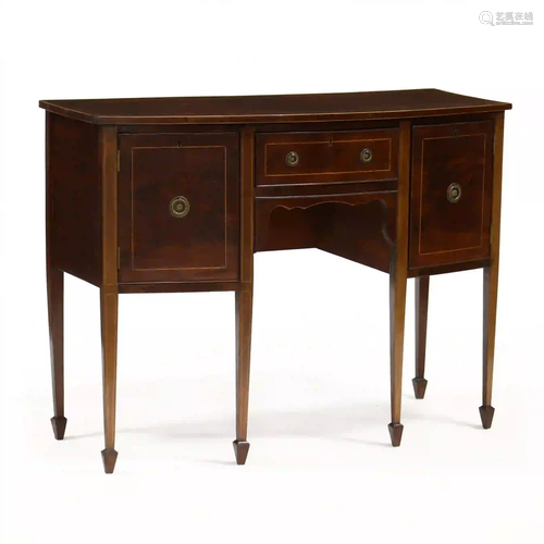 Hepplewhite Style Inlaid Mahogany Diminutive Bowfront