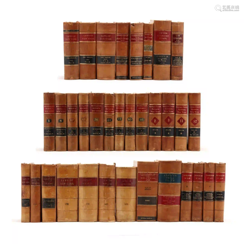 Collection of (34) Leather Bound New York State Law