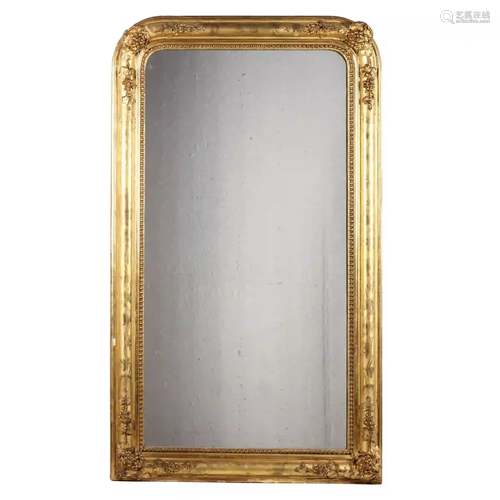 Large Antique Carved and Gilt Mirror