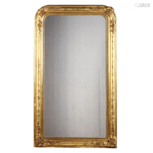 Large Antique Carved and Gilt Mirror