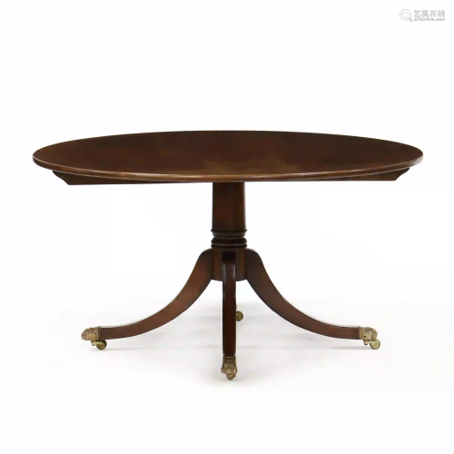 Georgian Style Mahogany Pedestal Base Dining Table