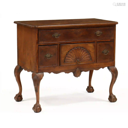 George II Style Inlaid Mahogany Lowboy