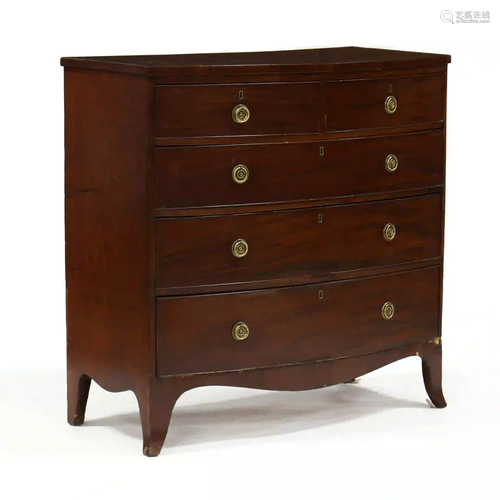 George III Mahogany Bow Front Chest of Drawers