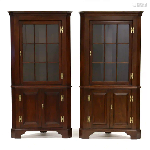 Henkel Harris, Pair of Chippendale Style Mahogany