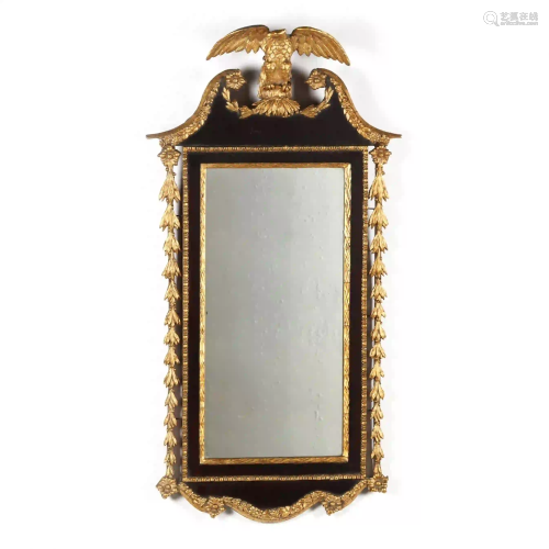 Antique Federal Carved and Gilt Looking Glass