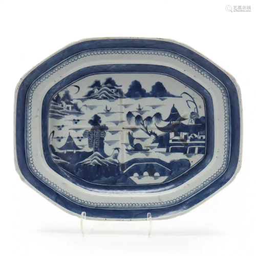 A Chinese Export Porcelain Canton Meat Platter