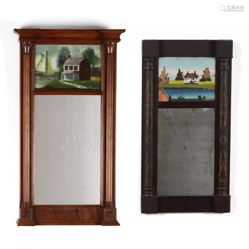 Two Antique Eglomise Mirrors