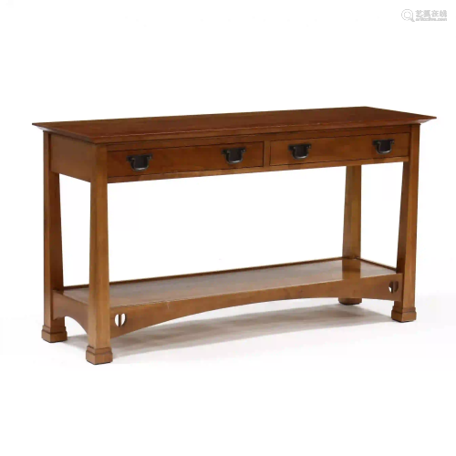 Stickley, Mission Cherry Console Table / Server