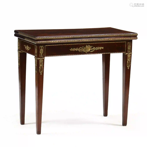 French Empire Ormolu Mounted Mahogany Game Table