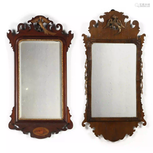 Two Chippendale Style Mahogany Mirrors