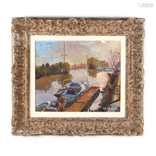 French School (20th Century), Impressionist Harbor