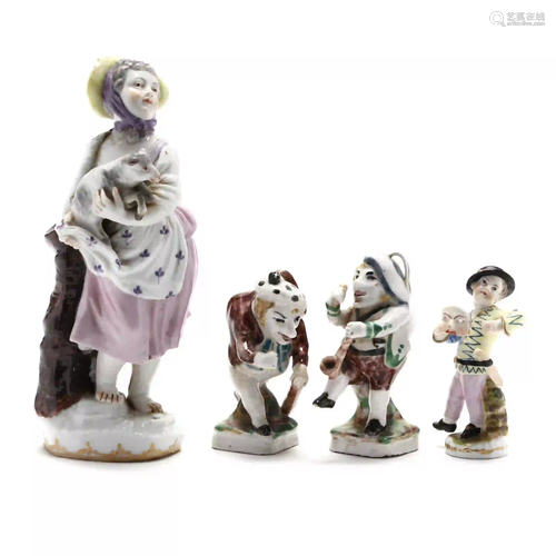 Four Antique Porcelain Figurines