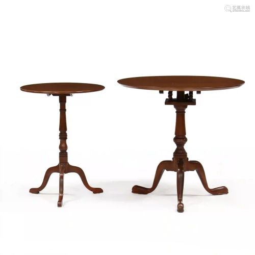 Two Bench Made Queen Anne Style Tilt Top Tables
