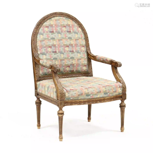 Louis XVI Style Carved Fauteuil