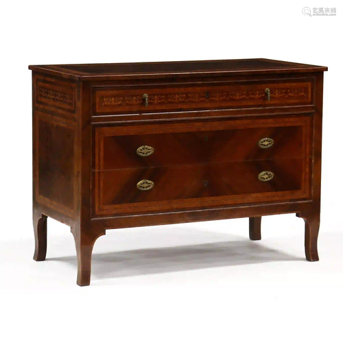 Vintage Italian Inlaid Walnut Commode