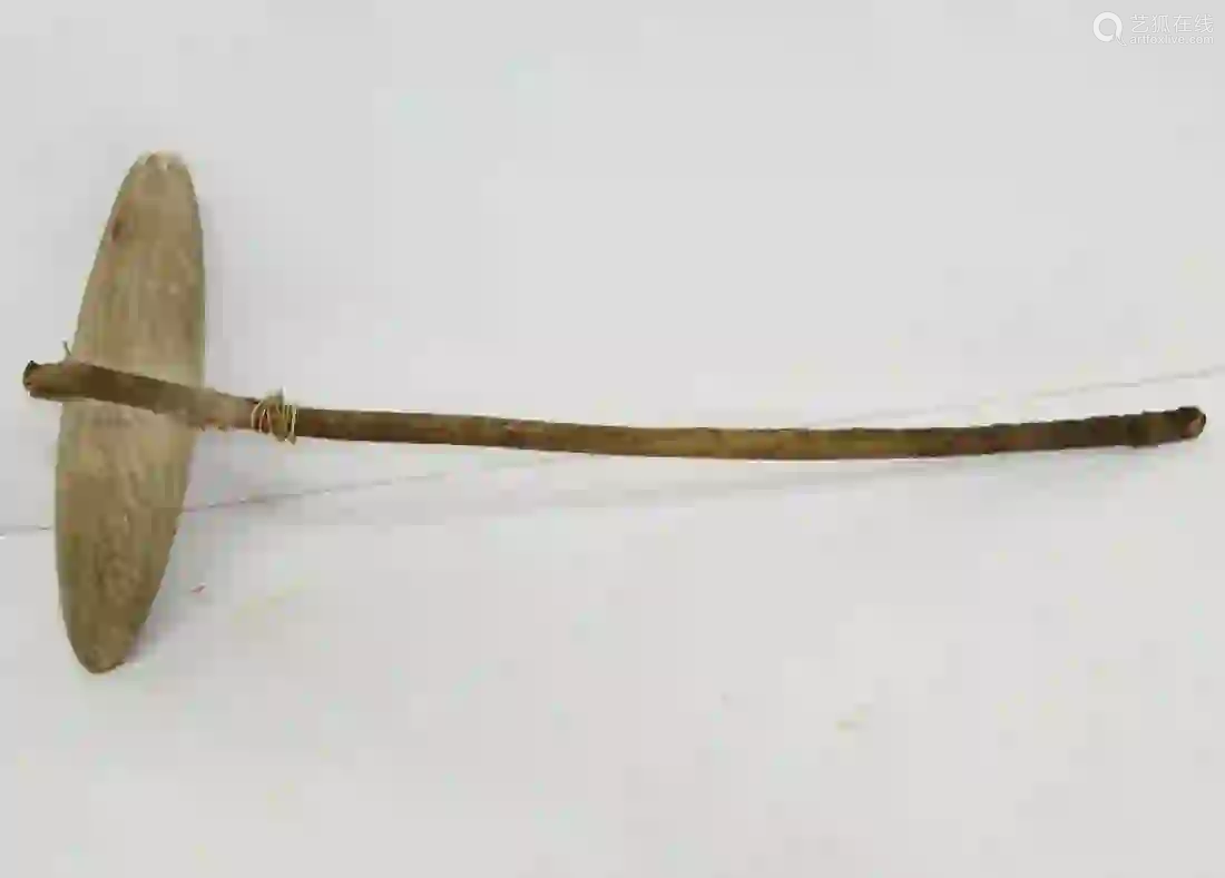 Sioux Native American Stone Head War Club Wood Rawhide－【Deal Price Picture】