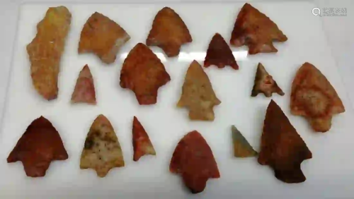 16pc Lot Of Native American Artifacts Stone Arrowheads