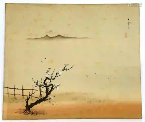 Landscape Silk Painting Chinese Japanese Plum Blossom