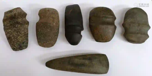 Lot Of 6 Huge Native American Stone Tools