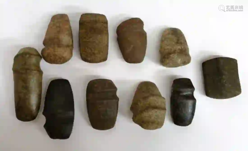 Native American Large Stone Tools Lot Of 10