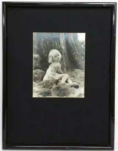 Vintage Black and White Photograph Young Blonde Girl