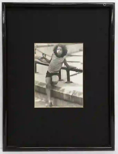 Vintage Black & White Photograph Young Girl Curly Hair