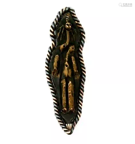 Picasso Bronze Female Figure Pendant Silver Gold Webb