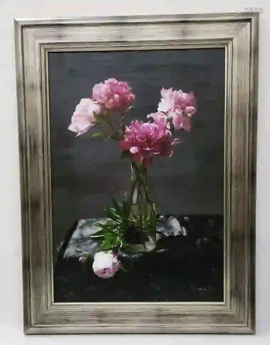 Yingzhao Liu Pink Peony Oil On Linen