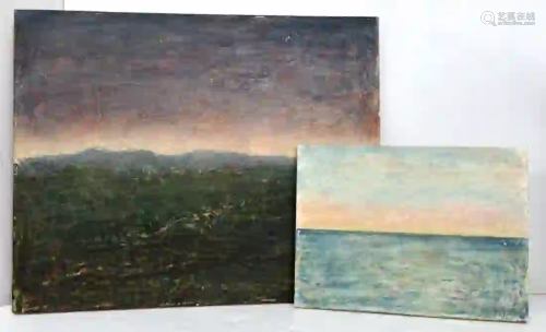 Lot 2 Ellen E. Rand Landscape d2000 Seascape d2001 Oils