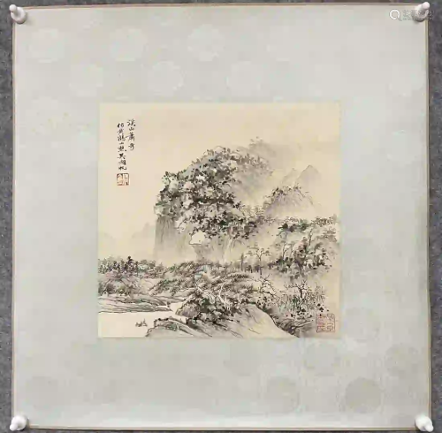 AN INK PAINTING OF LANDSCAPE, WU HUFAN