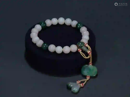 WHITE JADE BEADS PRAYER'S BRACELET