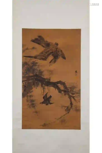 A PAINTING OF EAGLE AND BIRD, LV JI