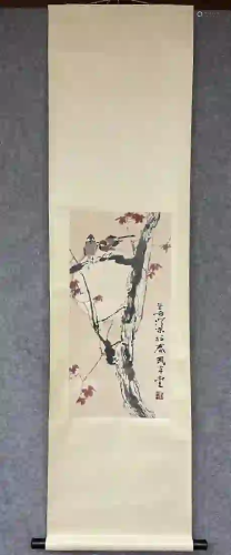 A PAINTING OF SPARROWS IN MOONLIGHT, YANG SHANSHEN