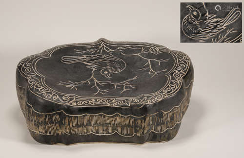 Jin Dynasty - Cizhou Ware Flower and Bird Pillow